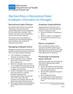 Diarrheal Illness in Recreational Water Employees: Information for Managers (PDF)