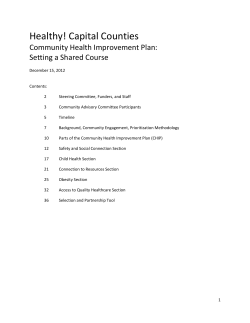 Healthy! Capital Counties [Michigan] Community Health Improvement Plan: Setting a Shared Course (PDF)