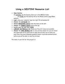 Using a Destiny Resource List