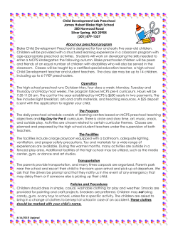 2015-2016 Preschool Program Description
