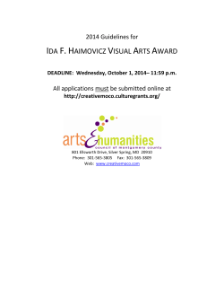 Arts - Visual Art Award Guidelines - 2014