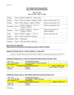 Testing May2016 Schedule Senior&nbsp;Exam Schedule