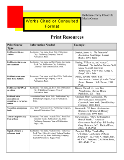 Guidance on Creating Bibliography Citations