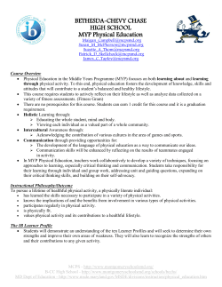 Physical Education Department Syllabus