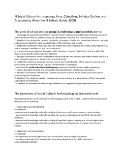 IB Social Cultural Anthropology