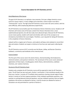 AP Chemistry Course Description