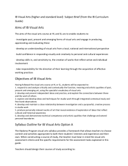 IB Visual Arts 1 and 2