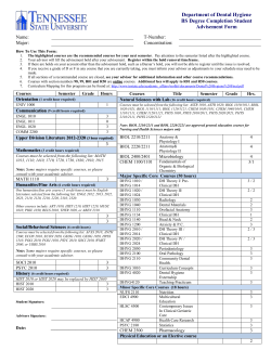B.S. COMPLETION ADVISEMENT FORM