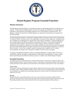 Dental Hygiene Essential Functions Form
