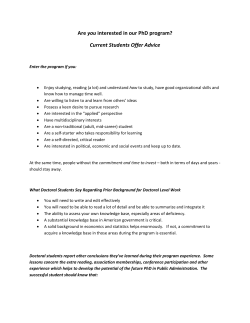 Advice from in-progress PhD students in Public Administration at TSU