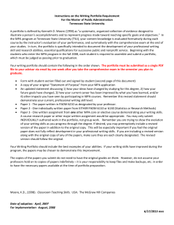 submission of MPA writing portfolio.