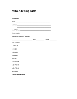 Student - MBA Advising Form