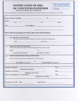 Student - Concentration Forms