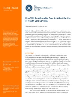 How Will the Affordable Care Act Affect the Use of Health Care Services?