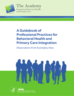 A Guidebook of Professional Practices for Behavioral Health and Primary Care Integration: Observations from Exemplary Sites