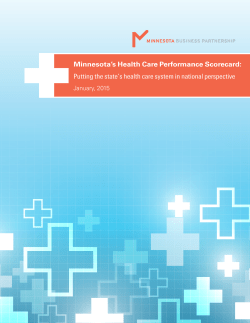 Minnesota's Health Care Performance Scorecard: Putting the state's health care system in national perspective, January, 2015