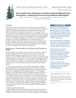 Rural Health Clinic readiness for patient-centered medical home recognition