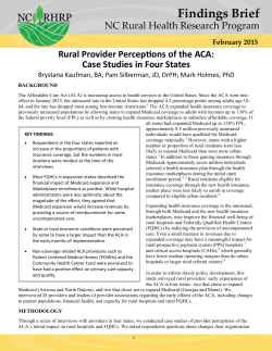 Rural provider perceptions of the ACA: case studies in four states