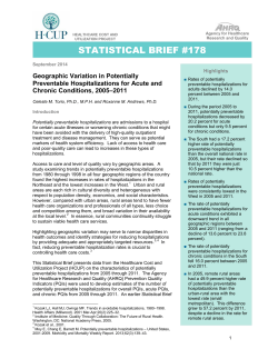 Geographic variation in potentially preventable hospitalizations for acute and chronic conditions, 2005-2011