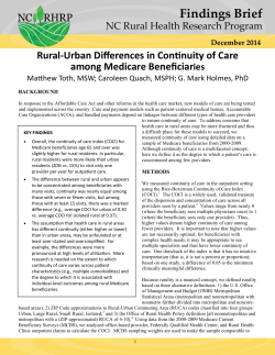 Rural-urban differences in continuity of care among Medicare beneficiaries