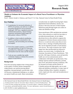 Models to estimate the economic impact of a rural nurse practitioner or physician assistant