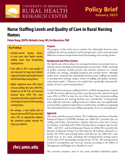 Nurse staffing levels and quality of care in rural nursing homes