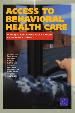 Access to behavioral health care for geographically remote service members and dependents in the U.S.