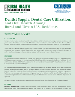 Dentist supply, dental care utilization, and oral health among rural and urban U.S. residents