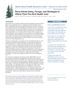 Rural adults delay, forego, and strategize to afford their pre-ACA health care