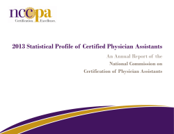 2013 statistical profile of certified physician assistants