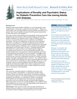 Implications of rurality and psychiatric status for diabetic preventive care use among adults with diabetes