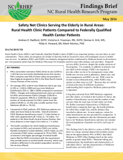 Safety net clinics serving the elderly in rural areas: Rural Health Clinic patients compared to Federally Qualified Health Center patients