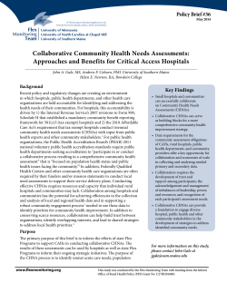 Collaborative Community Health Needs Assessments: Approaches and benefits for Critical Access Hospitals