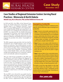 Case studies of regional extension centers serving rural practices: Minnesota North Dakota