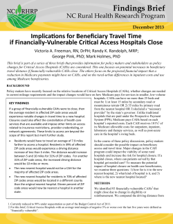 Implications for beneficiary travel time if financially vulnerable Critical Access Hospitals close