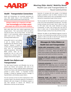 Meeting older adults mobility needs: Health care and transportation in rural communities
