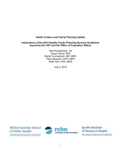 Health Centers and family planning update