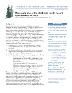 Meaningful use of the Electronic Health Record by Rural Health Clinics