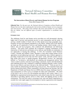 The intersection of rural poverty and federal human services programs