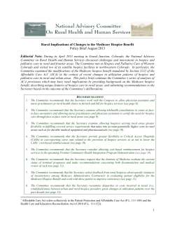 Rural implications of changes to the Medicare hospice benefit