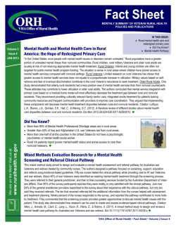 Mental health and mental health care in rural America: the hope of redesigned primary care