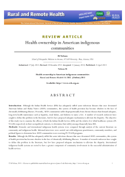 Health ownership in American indigenous communities