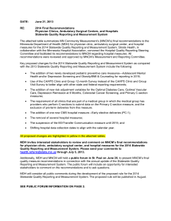 final recommendations from Minnesota Community Measurement (MNCM)