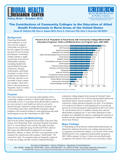 Contributions of community colleges to the education of allied health professionals in rural areas