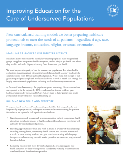 Improving education for the care of underserved populations