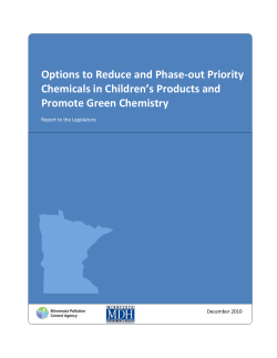 Options to Reduce and Phase-out Priority Chemicals in Children's Products and Promote Green Chemistry (PDF: 1,085 KB/121 pages)