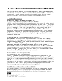 Section II. Toxicity, Exposure and Environmental Disposition Data Sources (PDF: 127KB/7 pages