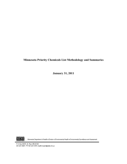 Minnesota Priority Chemicals List Methodology and Summaries (PDF: 650KB/86 pages)