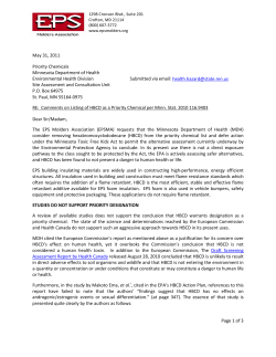 EPS Molders Association: Comments on Listing of HBCD as a Priority Chemical per Minn. Stat. 2010 116.9403 May 31, 2011 (PDF: 114KB/3 pages)