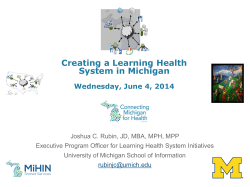Creating a Learning Health System in Michigan (PDF)